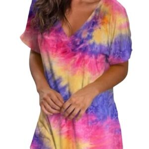 Tie-Dye V-Neck Women’s Top